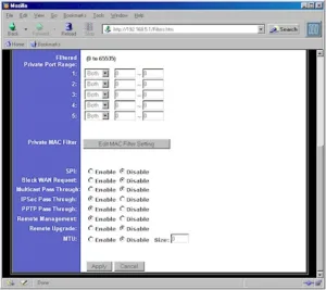 Linksys BEFSR41 VPN Pass through enables