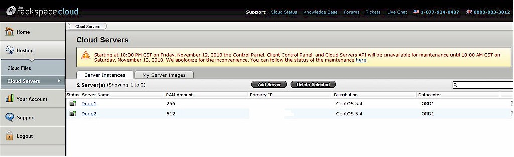 Cloud server status