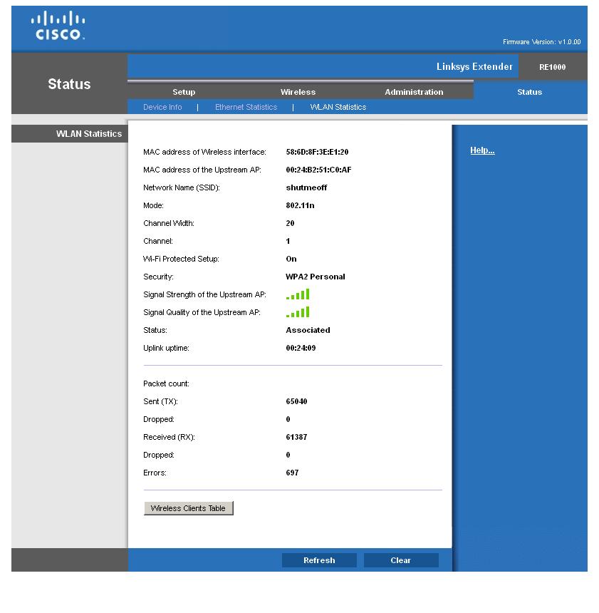 WLAN stats