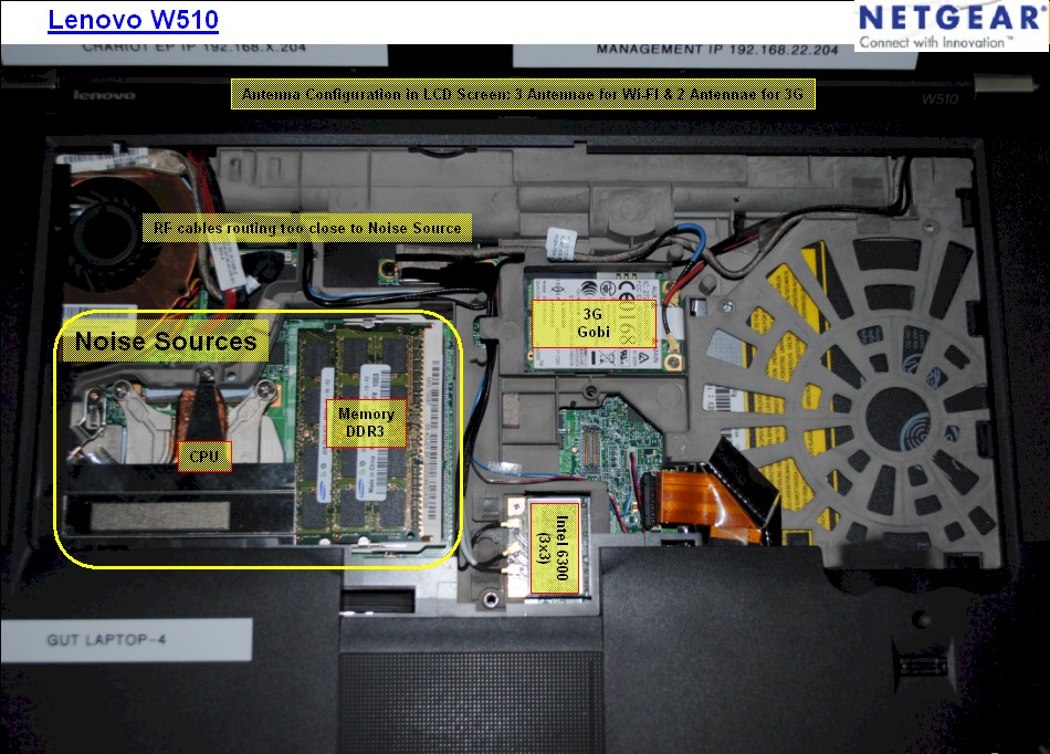 Lenovo W510 Internal View