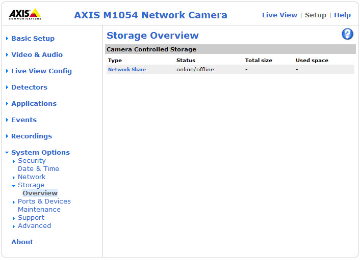 Live view store axis network camera