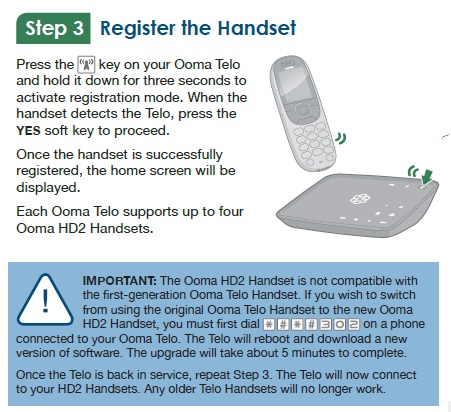 Ooma Telo Air 2 Wireless Wi-Fi Home Phone Service with 3 Cordless Handsets