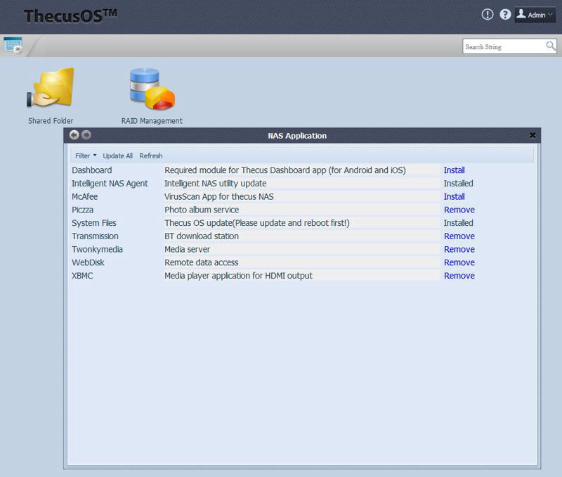 Thecus OS6 Nas Application
